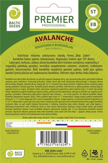 AVALANCHE, baltieji burokėliai, 150 sėklų