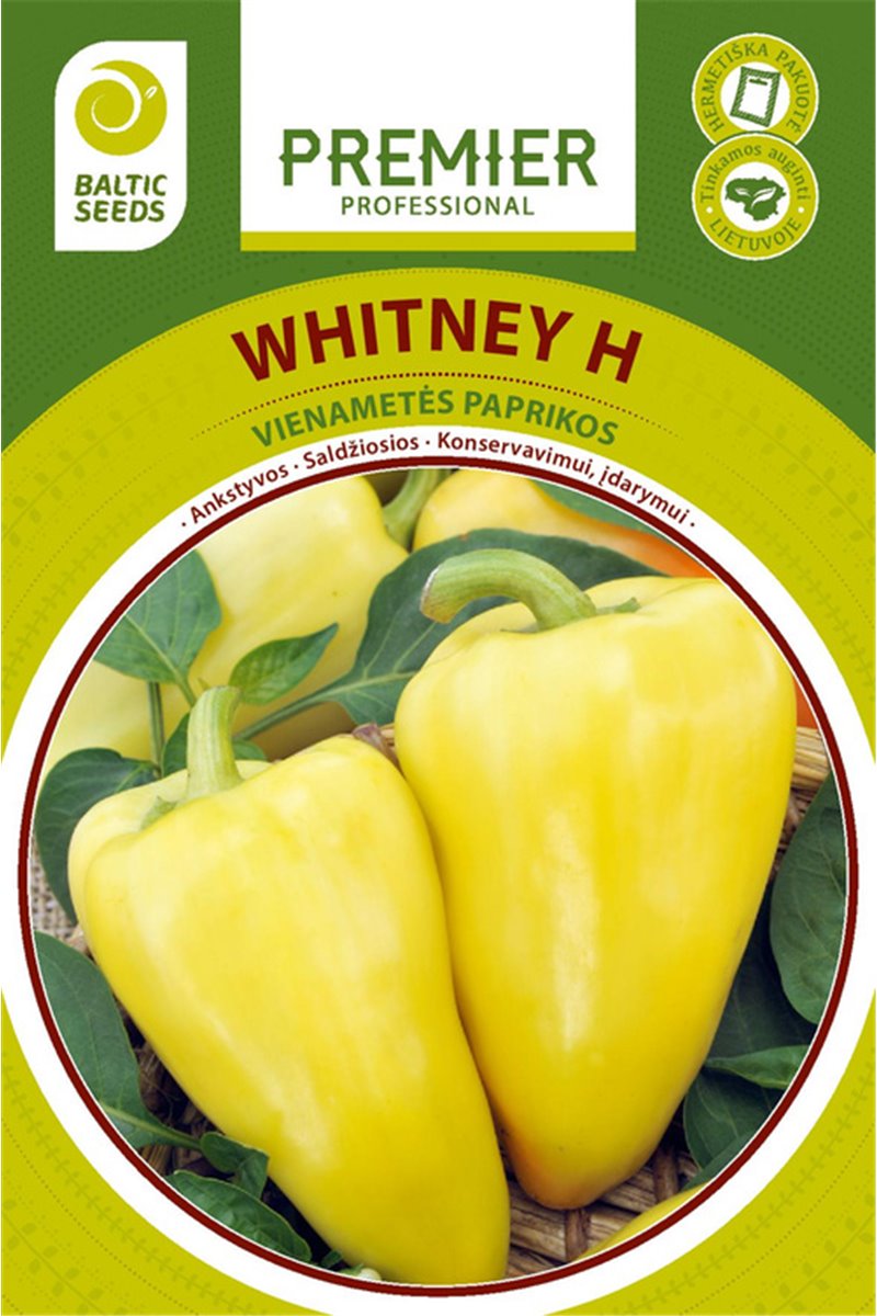 Whitney F1, saldžiosios paprikos, 15 sėklų