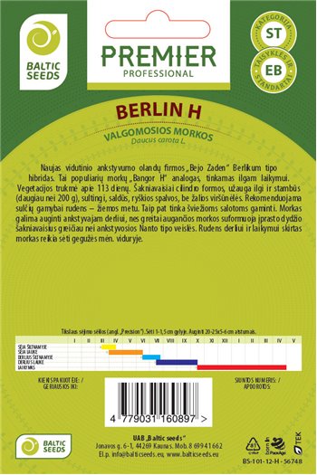 BERLIN H, valgomosios morkos, 600 sėklų