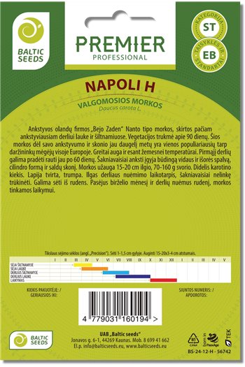 NAPOLI H, valgomosios morkos, 600 sėklų