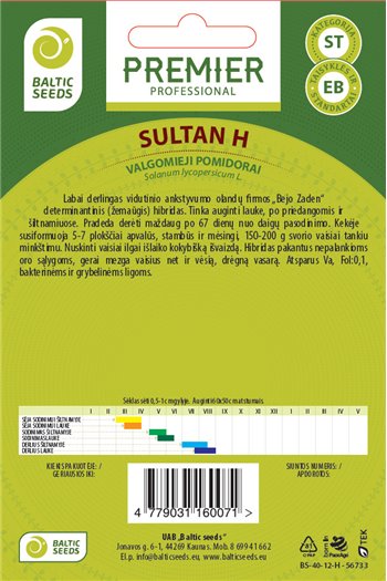 SULTAN H, valgomieji pomidorai (žemaūgiai), 35 sėklos