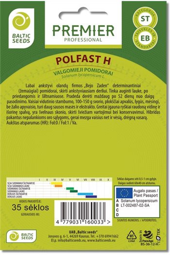 POLFAST H, valgomieji pomidorai, 35 sėklos