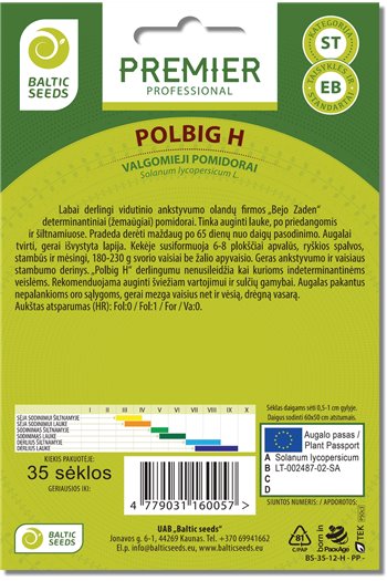 POLBIG H, valgomieji pomidorai, 35 sėklos