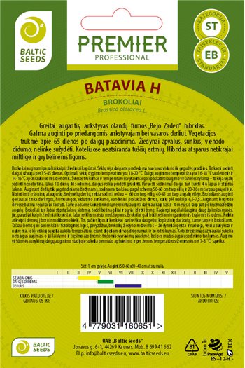 BATAVIA H, brokoliai, 30 sėklų
