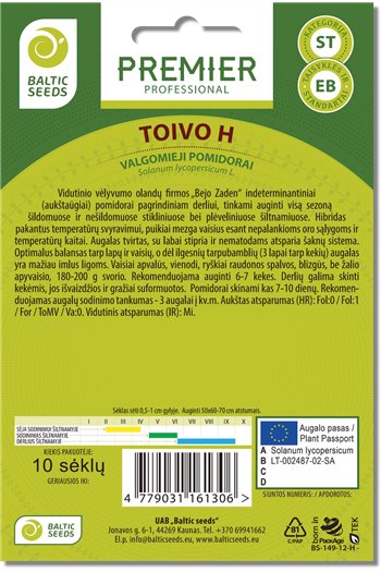 TOIVO H, valgomieji pomidorai, 10 sėklų